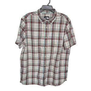 The North Face Short Sleeve Plaid Button Up Shirt Men's Size XXL Casual Outdoor‎
